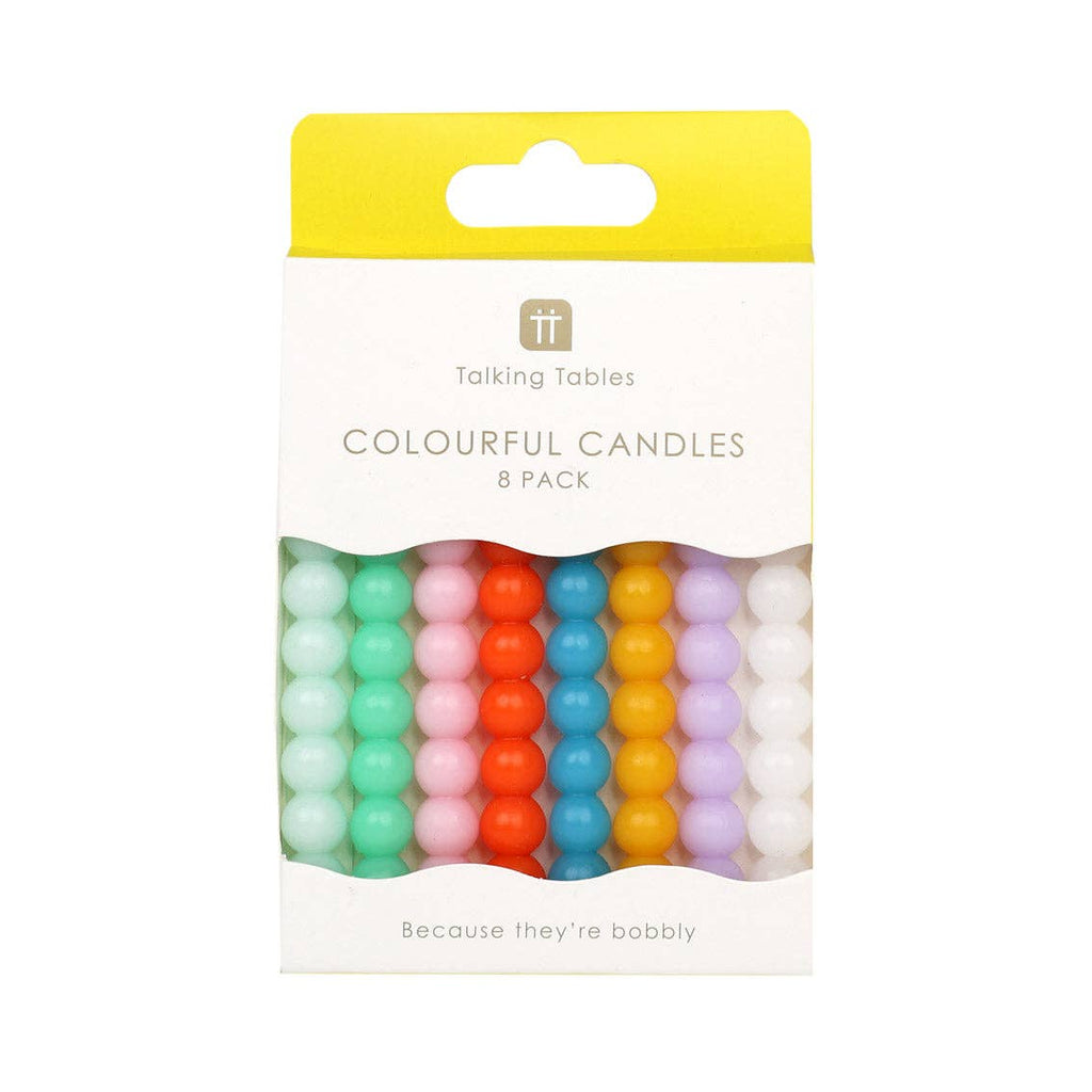 Colourful Bobble Candles | 8 Pack | Birthday Candle | - Daisy Park