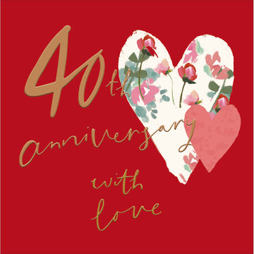 Ruby wedding anniversary card - Daisy Park