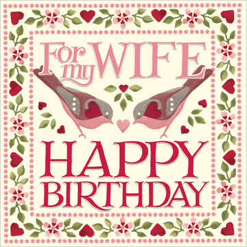 Emma Bridgewater Lovebirds Wife Birthday card - Daisy Park