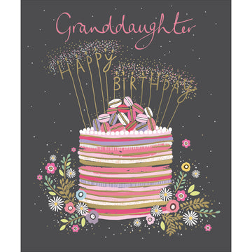 Granddaughter Happy Birthday cake card - Daisy Park