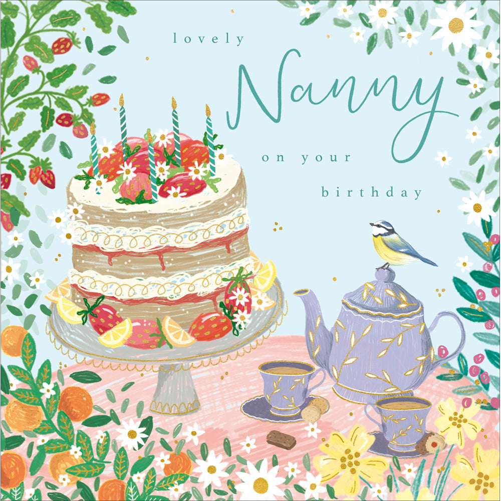 Lovely Nanny birthday Card - Daisy Park