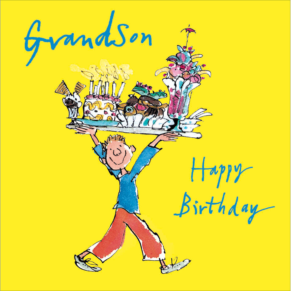 Grandson celebration birthday card - Daisy Park