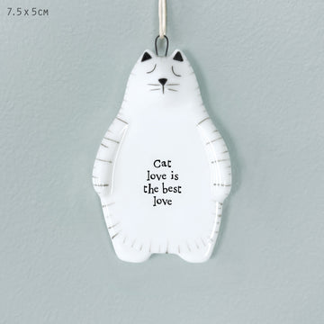 Porcelain Cat Hanger - Cat love is the best love - Daisy Park
