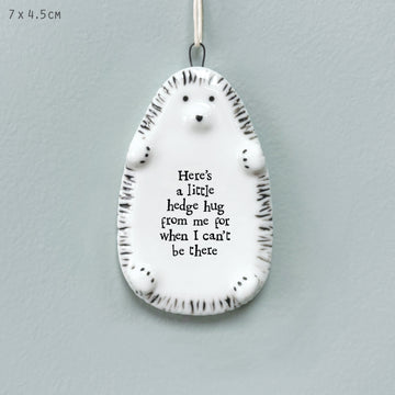 Porcelain hedgehog Hanger - Little hedge hug from me - Daisy Park