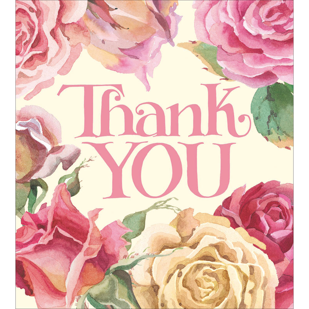 Emma Bridgewater Roses Thank you 8 pack of cards - Daisy Park