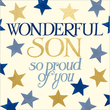 Wonderful Son Congratulations card - Daisy Park