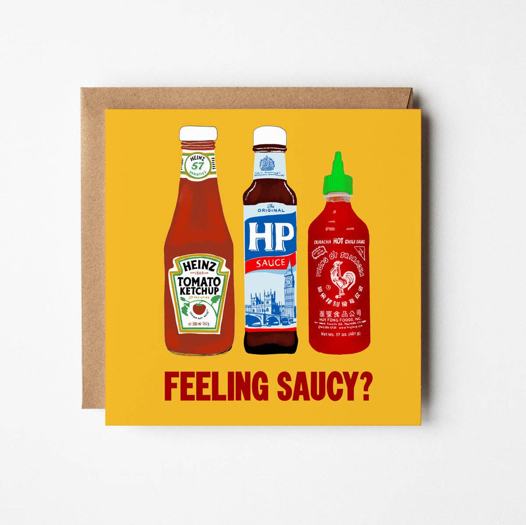 Feeling Saucy? - blank greetings card - Daisy Park