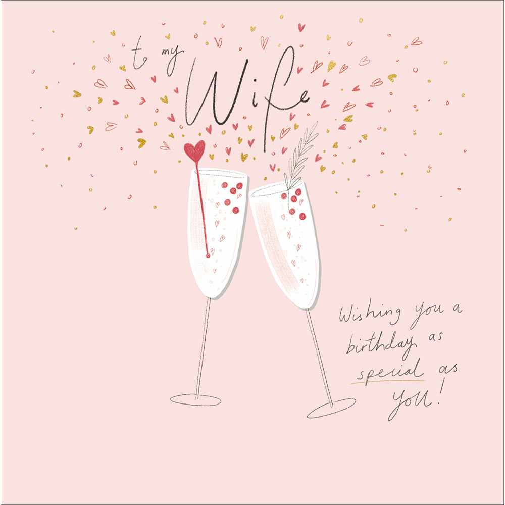 A special toast Wife Birthday Card - Daisy Park