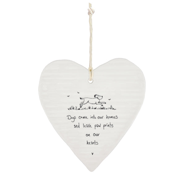 Dogs come home porcelain round hanging heart - Daisy Park