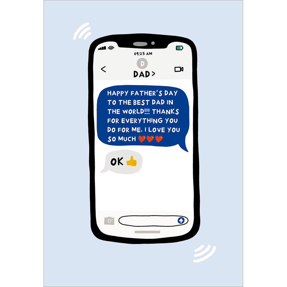 Phone Dad Father's Day card - Daisy Park