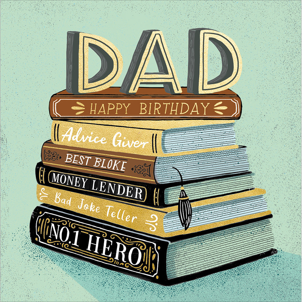 Bookworm Dad birthday card - Daisy Park