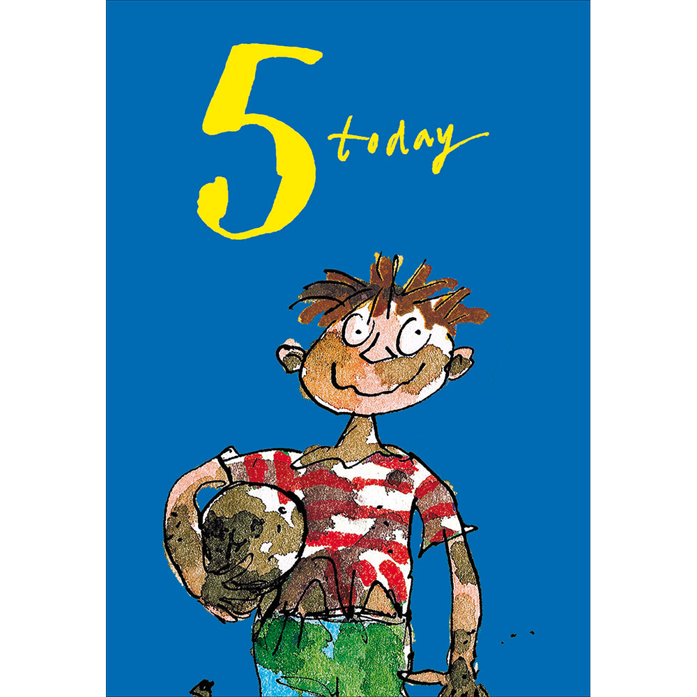 Quentin Blake - Football Hero 5th Birthday Card - Daisy Park