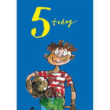 Quentin Blake - Football Hero 5th Birthday Card - Daisy Park