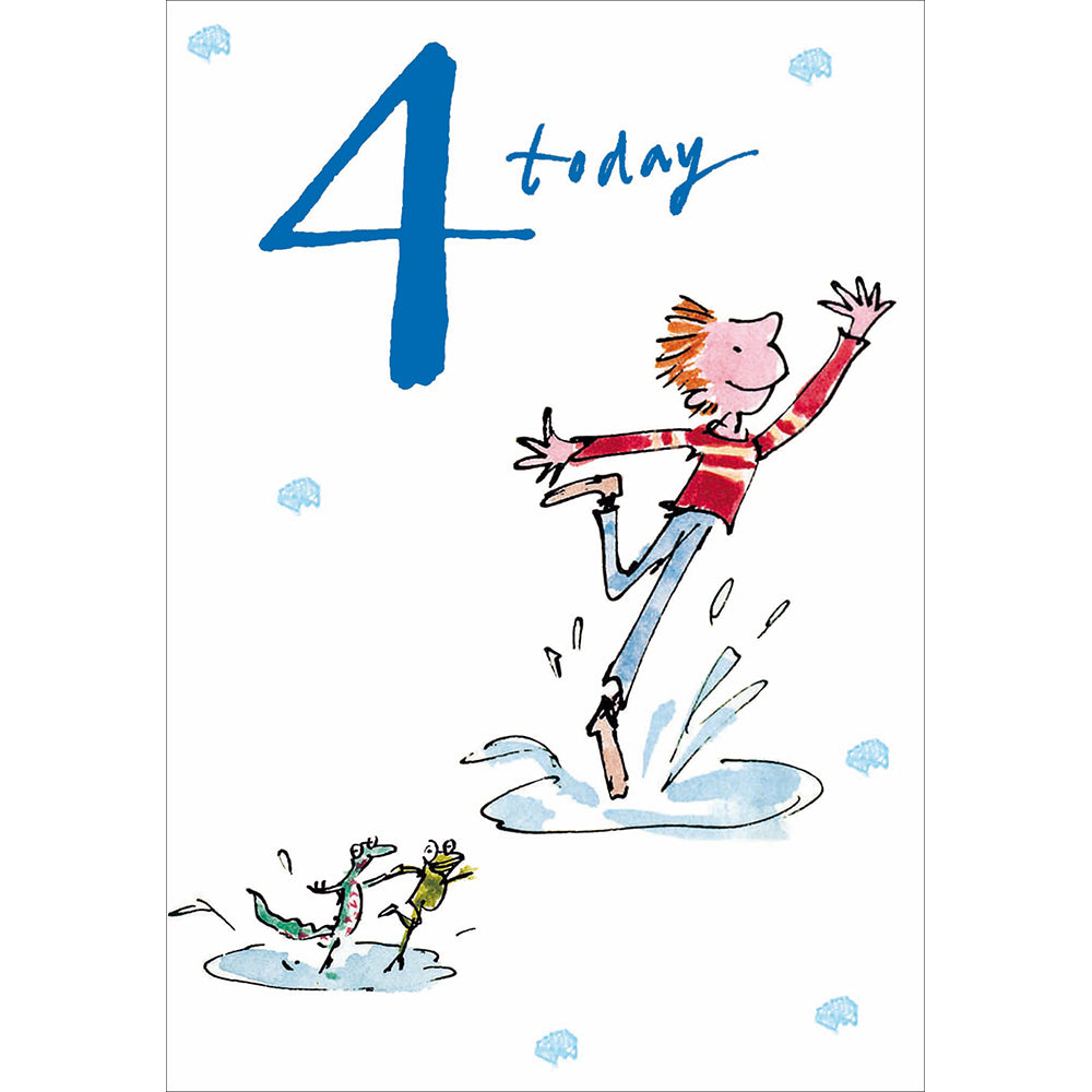 Quentin Blake - Dinosaur Splash 4th Birthday Card - Daisy Park