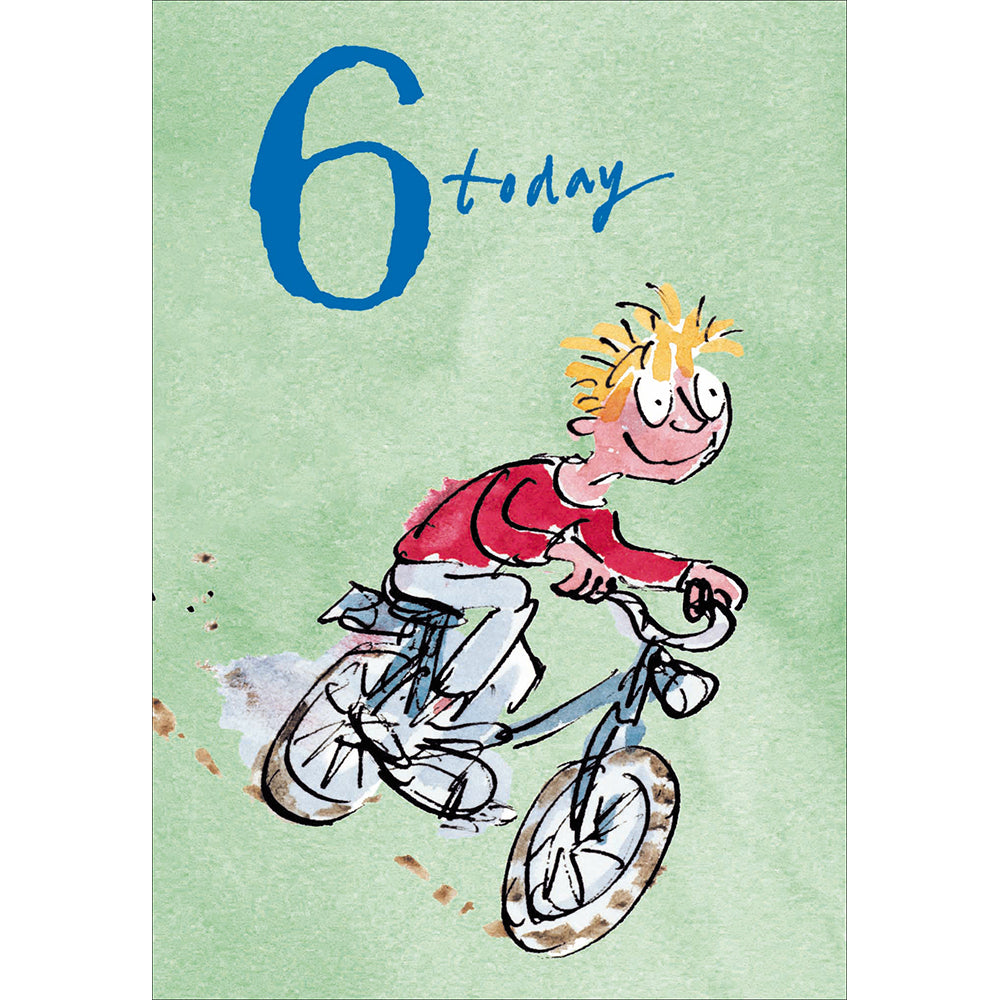 Quentin Blake - Bike ride 6th Birthday Card - Daisy Park