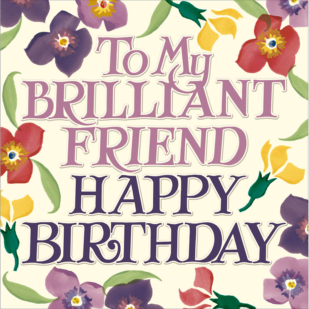 Brilliant Friend birthday card - Daisy Park