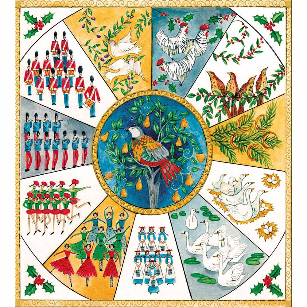 Twelve days of Christmas Charity pack of 5 Greeting cards - Daisy Park