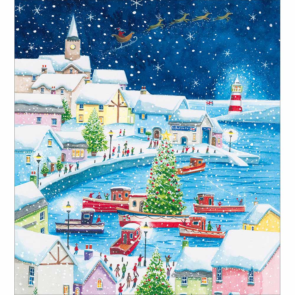 Snowy Harbour Charity pack of 5 Greeting cards - Daisy Park