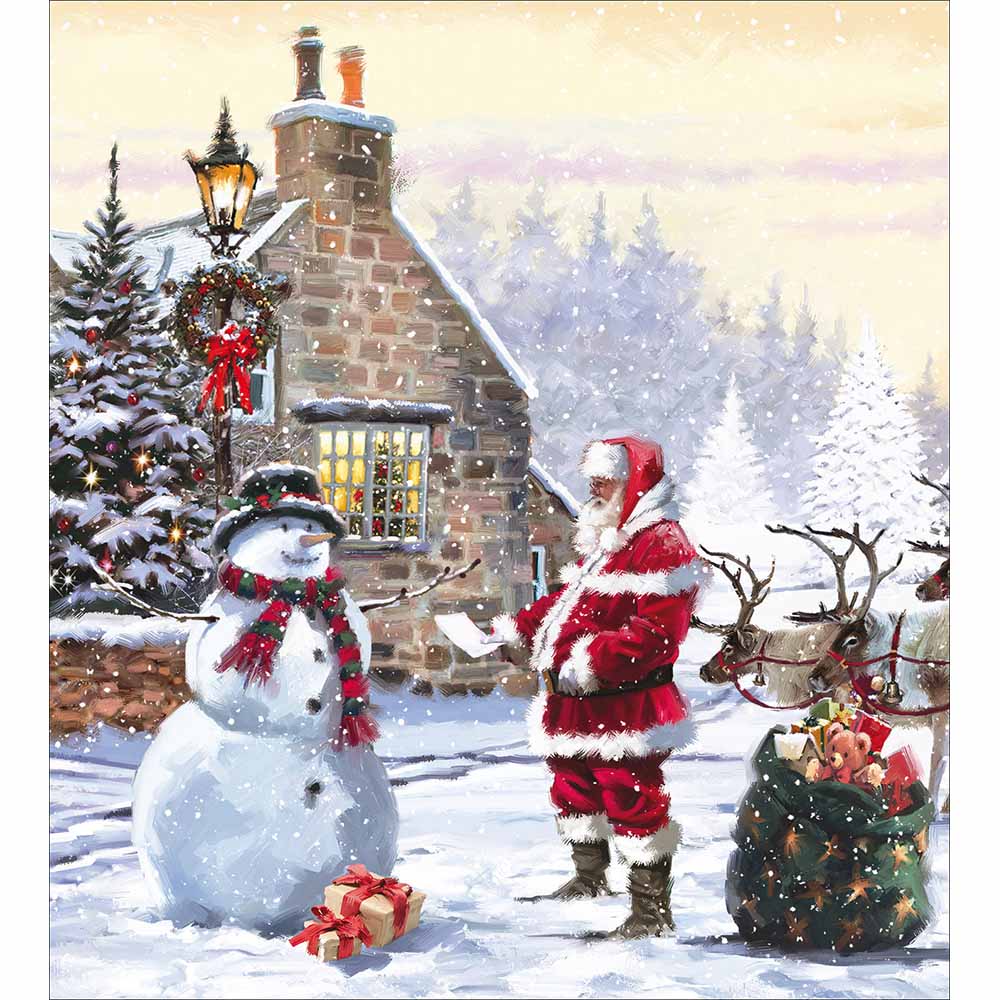 Frosty and Santa Claus Charity pack of 5 Greeting cards - Daisy Park