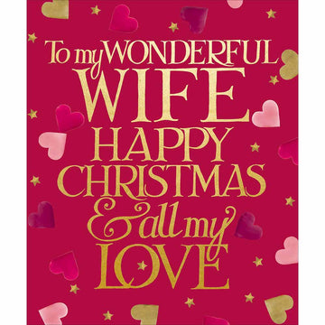 Forever and Always Wonderful Wife Christmas card - Daisy Park