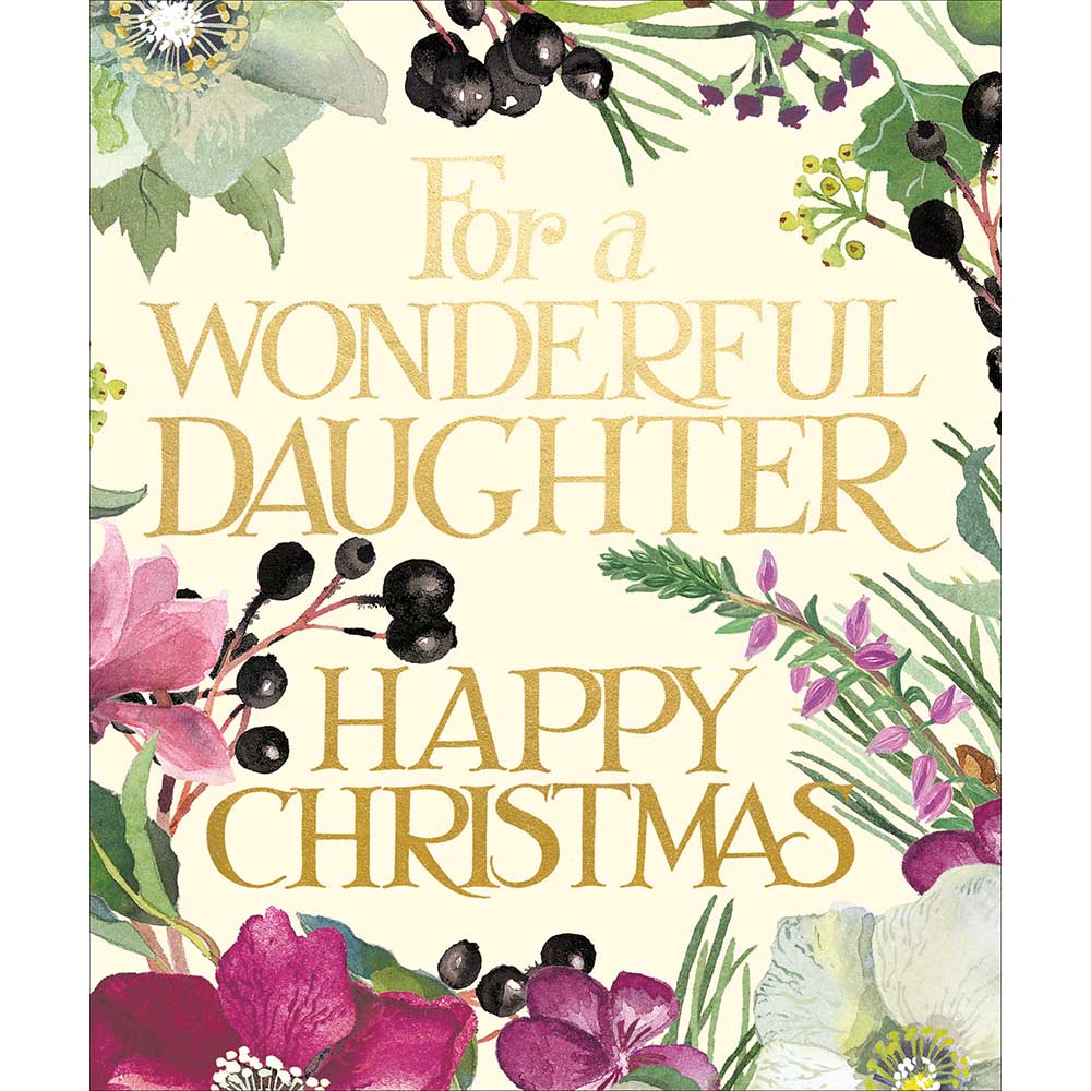 Beautiful Daughter Christmas card - Daisy Park