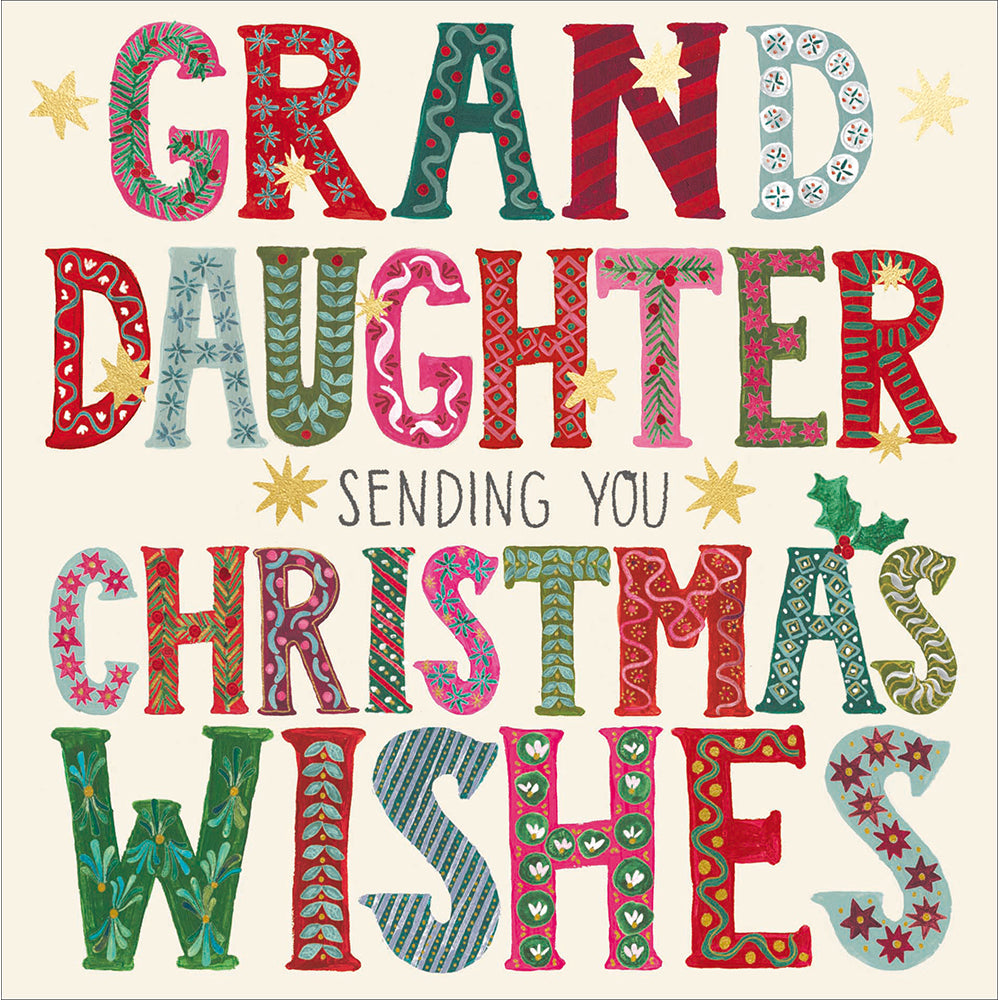 The Greatest Blessing Granddaughter Christmas card - Daisy Park