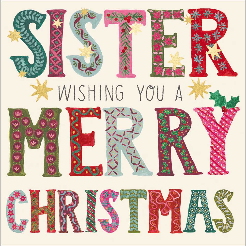 Sister, Best Friend Christmas card - Daisy Park