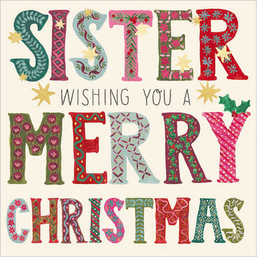 Sister, Best Friend Christmas card - Daisy Park