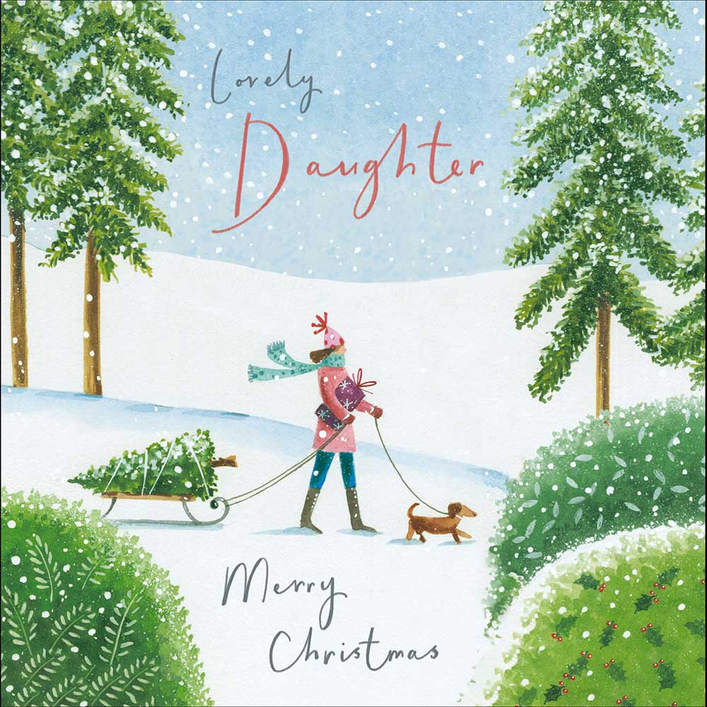 Daughter Christmas Stroll Christmas card - Daisy Park