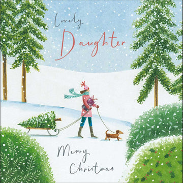 Daughter Christmas Stroll Christmas card - Daisy Park