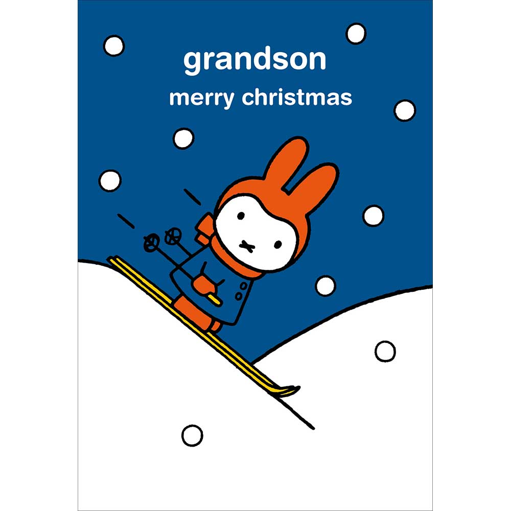 Ski-sons Greeting Grandson Miffy Christmas card - Daisy Park