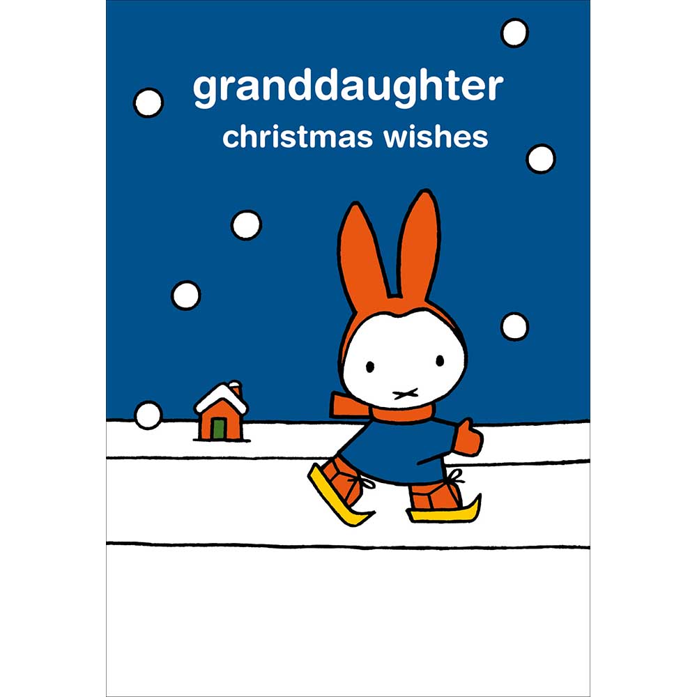 Miffy Christmas Skates Granddaughter Christmas card - Daisy Park