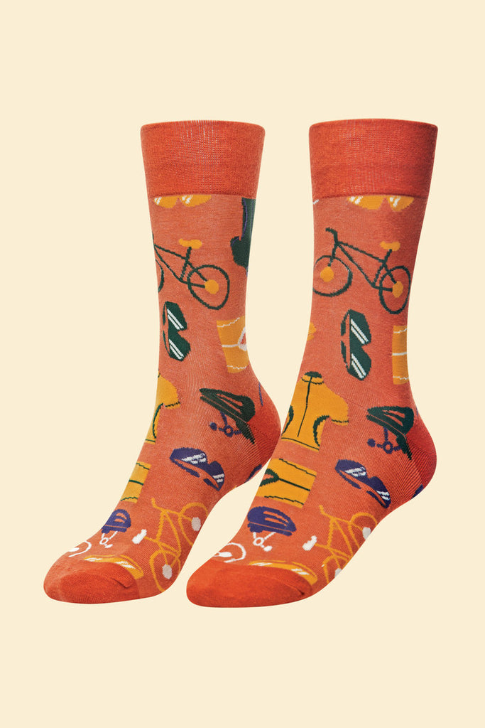 Men's Le grand tour tangerine socks - Daisy Park
