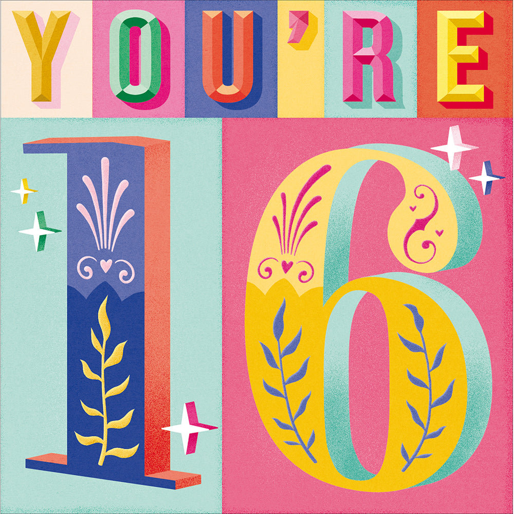 Age 16 Birthday card - Daisy Park
