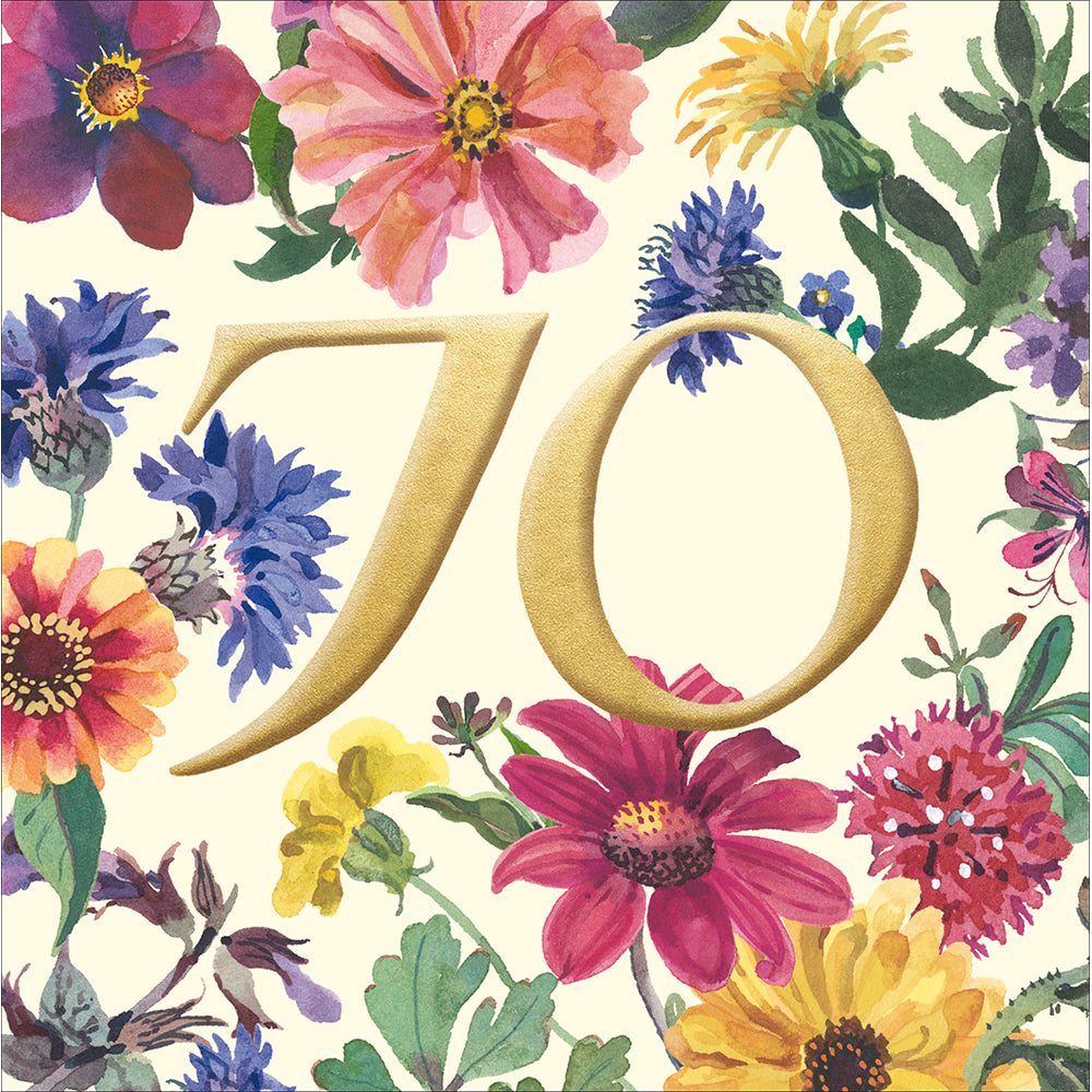 Floral age 70 birthday card from Emma Bridgewater. Age Greeting cards