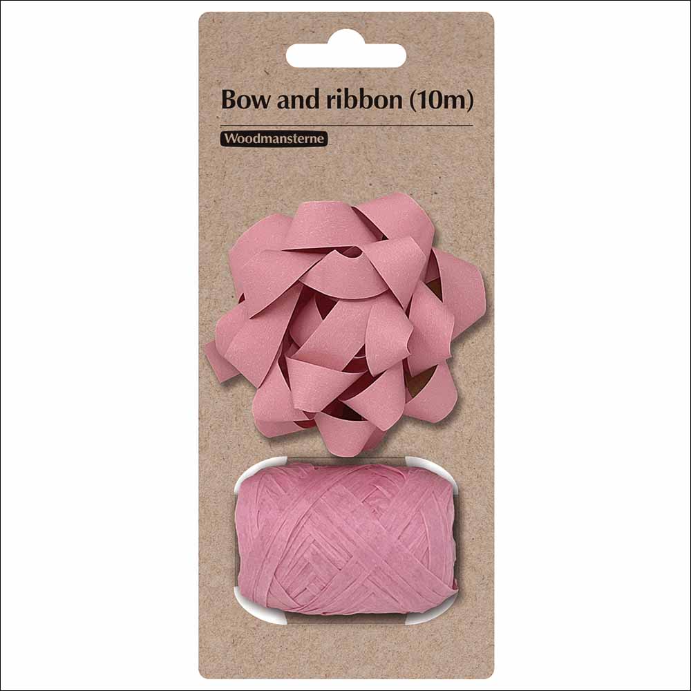 Pink ribbons and bow set