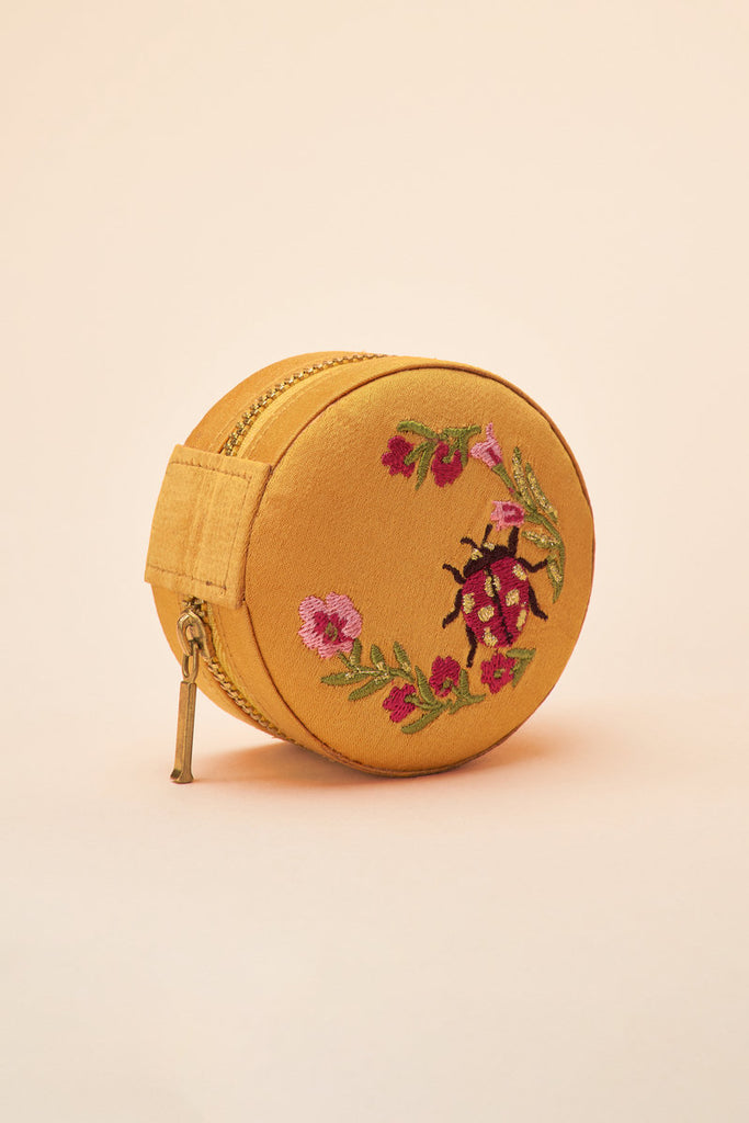 Mini round jewellery box - Ladybird mustard - Daisy Park