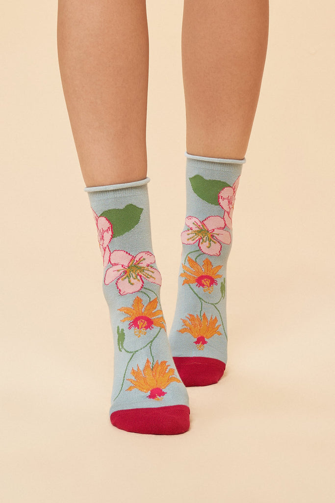 Tropical Flora ankle Socks - Daisy Park
