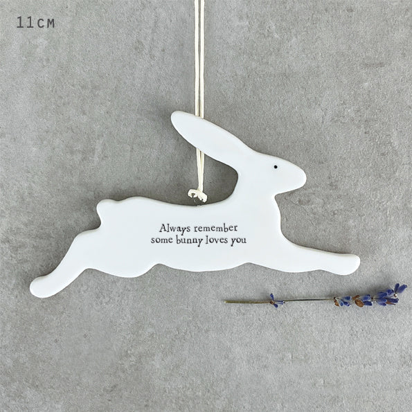 Porcelain bunny hanger - Always remember some bunny loves you - Daisy Park