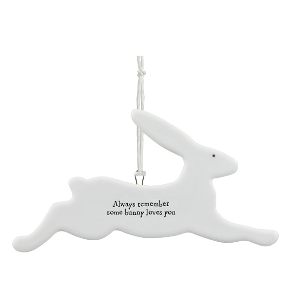 Porcelain bunny hanger - Always remember some bunny loves you - Daisy Park