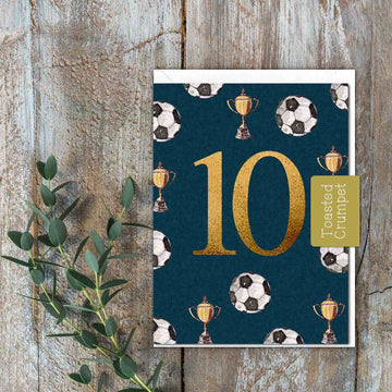 "Ten" Birthday Milestone (Football) Card - Daisy Park