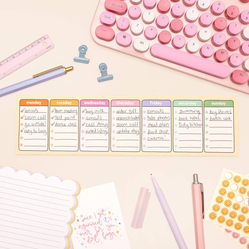 Days of the Week Keyboard Weekly Planner - Daisy Park