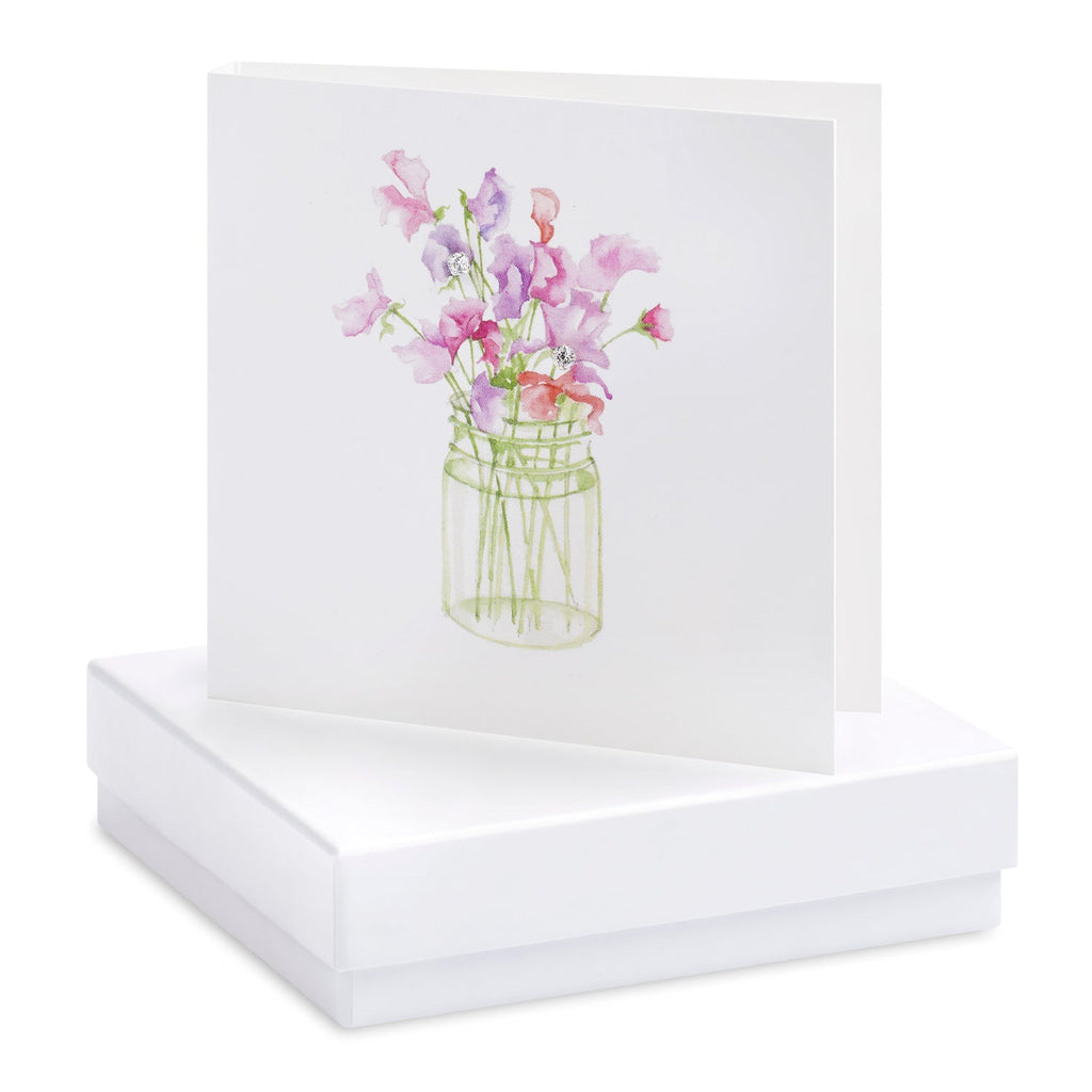 Boxed Sweet pea earring card - Daisy Park