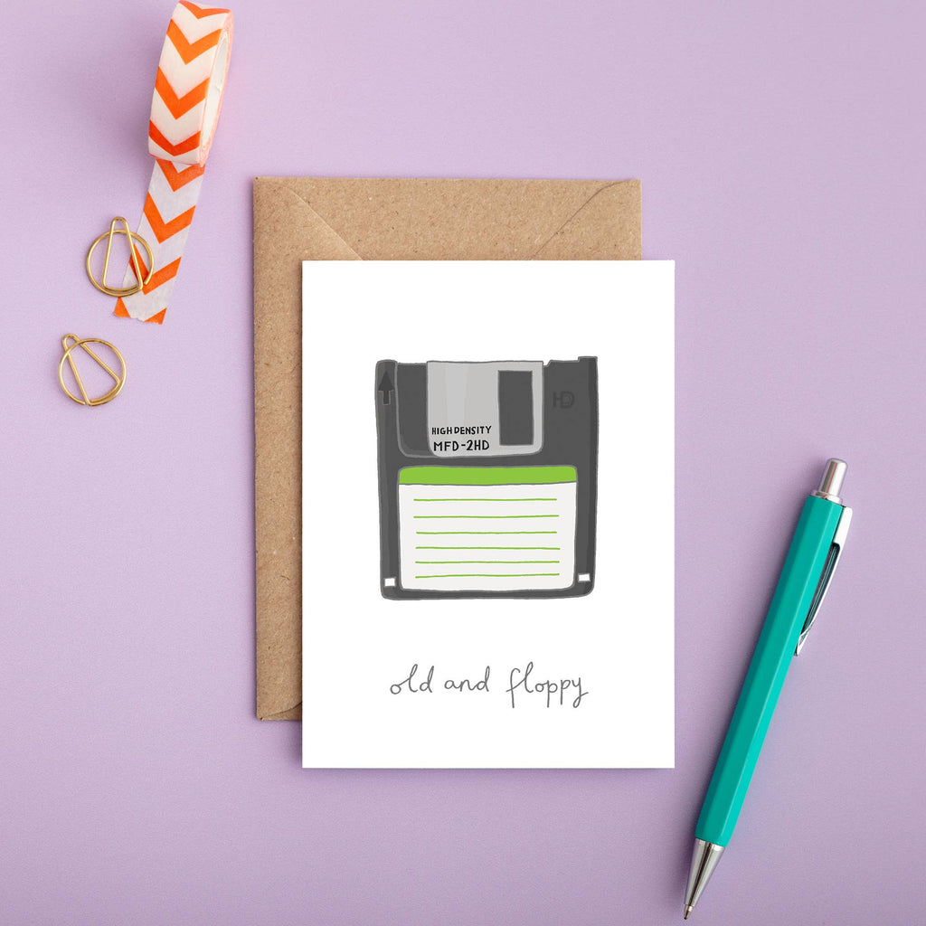 Floppy Disc Birthday Card | Funny Birthday Card | Male Card - Daisy Park