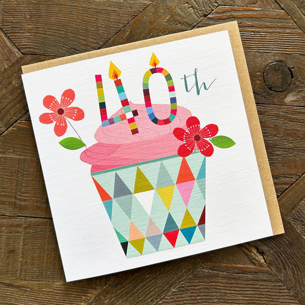 Cupcake 40th Birthday Card - Daisy Park