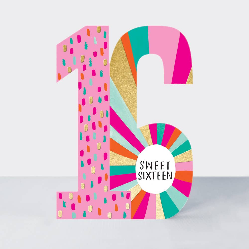 Sweet Sixteen birthday card - Daisy Park