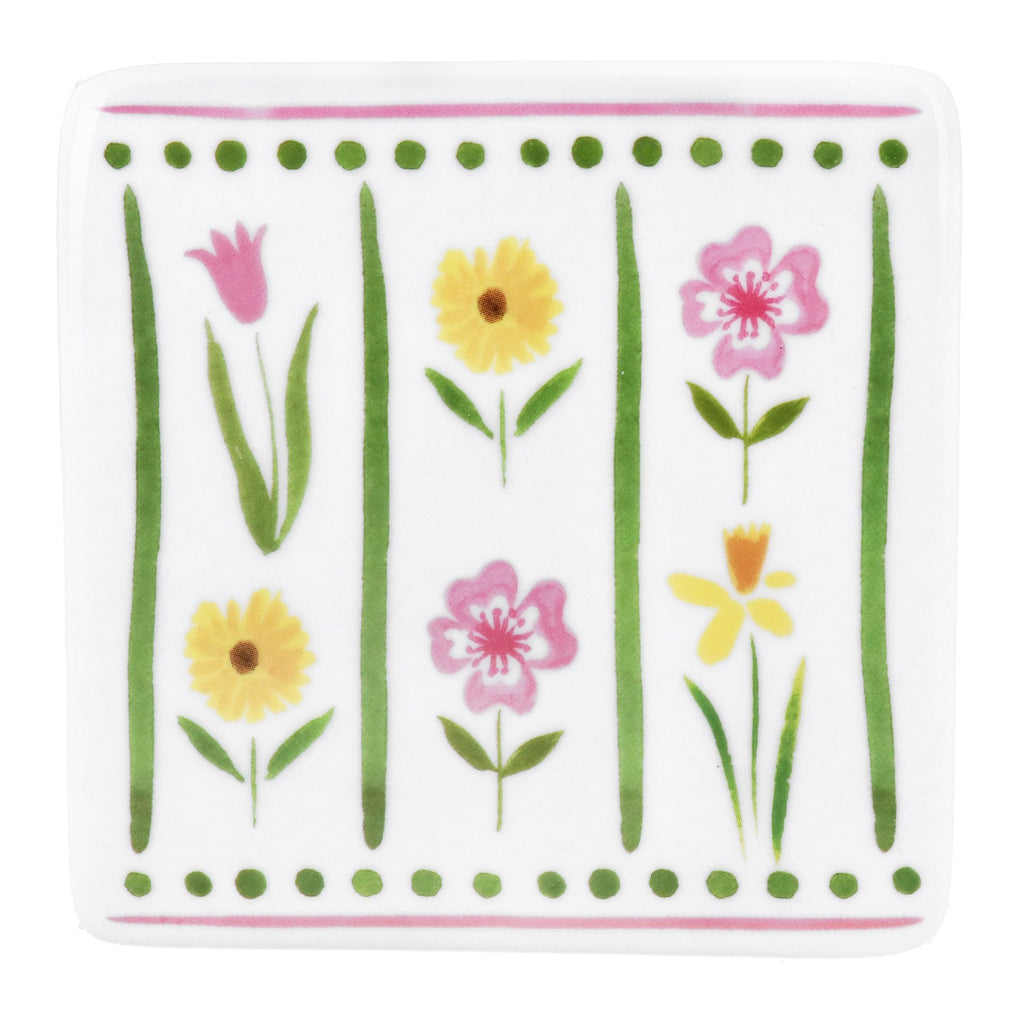 Pastel Meadow porcelain coaster - Daisy Park