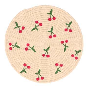 Cherries Round Fabric Placemat - Daisy Park