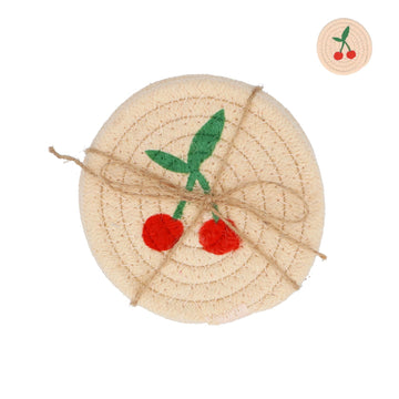 Cherries fabric coaster pack of 4 - Daisy Park