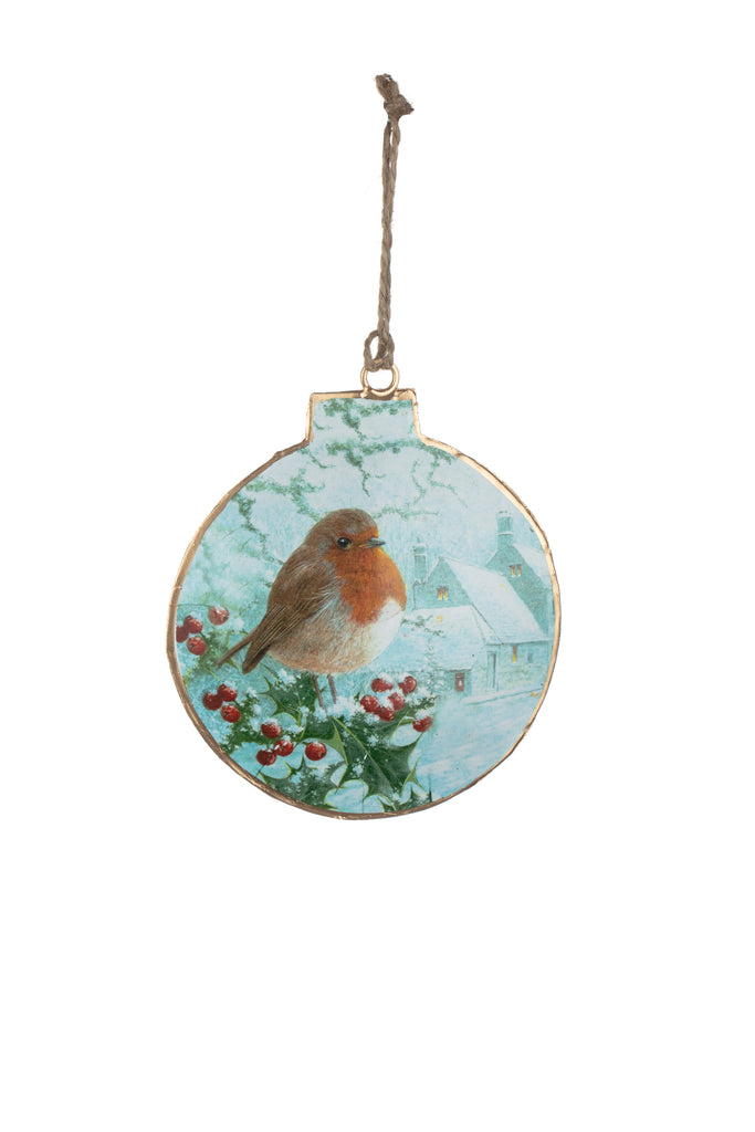 Robin on bauble shape decoration - Daisy Park